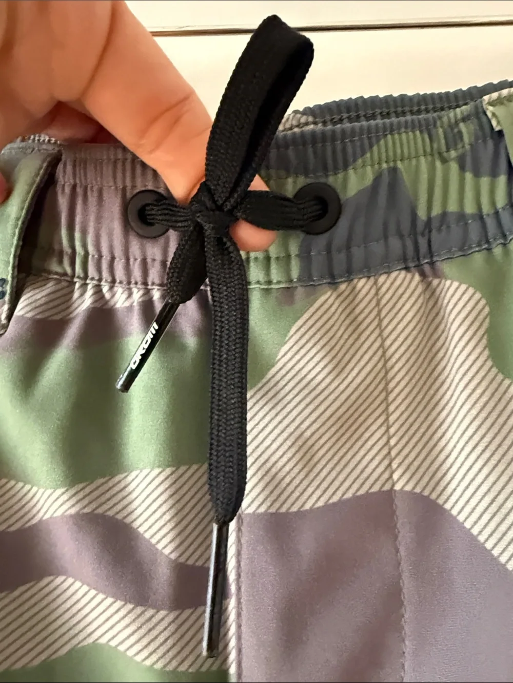 Boys' Camo Green Swim Trunks